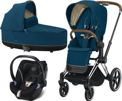 Kočárek CYBEX Set Priam Chrome Brown Seat Pack 2021 včetně Aton 5, mountain blue - 1