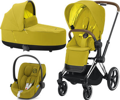 Kočárek CYBEX Set Priam Chrome Brown Seat Pack 2021 včetně Cloud Z i-Size PLUS, mustard yellow - 1