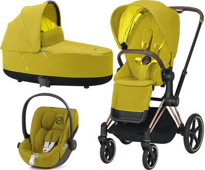 Kočárek CYBEX Set Priam Rosegold Seat Pack 2021 včetně Cloud Z i-Size PLUS, mustard yellow - 1