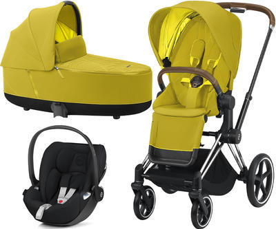 Kočárek CYBEX Set Priam Chrome Brown Seat Pack 2021 včetně Cloud Z i-Size, mustard yellow - 1