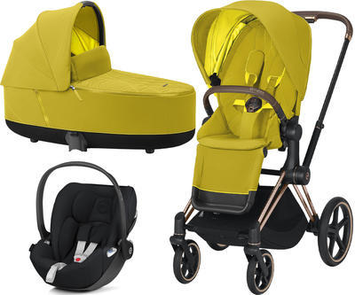 Kočárek CYBEX Set Priam Rosegold Seat Pack 2021 včetně Cloud Z i-Size, mustard yellow - 1