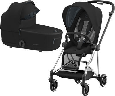 Kočárek CYBEX Mios Chrome Black Seat Pack 2023 včetně korby, deep black - 1