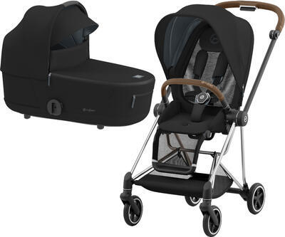 Kočárek CYBEX Mios Chrome Brown Seat Pack 2022 včetně korby, deep black - 1