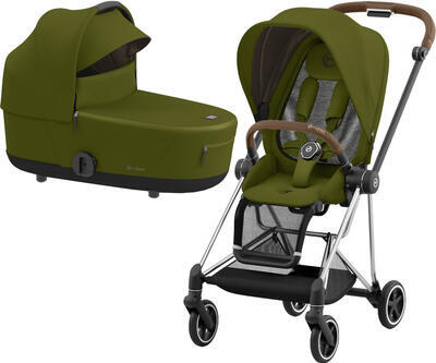 Kočárek CYBEX Mios Chrome Brown Seat Pack 2022 včetně korby, khaki green - 1