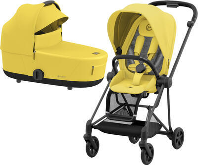 Kočárek CYBEX Mios Matt Black Seat Pack 2022 včetně korby, mustard yellow - 1