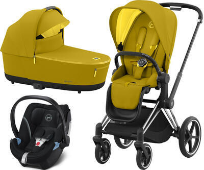 Kočárek CYBEX Set Priam Chrome Black Seat Pack 2022 včetně Aton 5, mustard yellow - 1