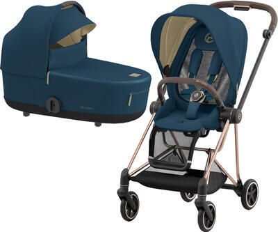 Kočárek CYBEX Mios Rosegold Seat Pack 2022 včetně korby, mountain blue - 1