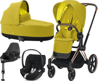 Kočárek CYBEX Set Priam Rosegold Seat Pack 2021 včetně Cloud Z i-Size a base Z, mustard yellow - 1