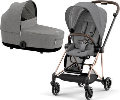 Kočárek CYBEX Mios Rosegold Seat Pack PLUS 2022 včetně korby, manhattan grey - 1