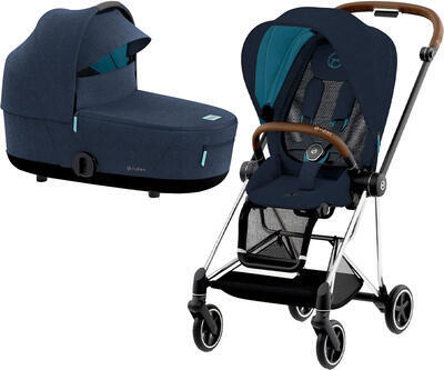 Kočárek CYBEX Mios Chrome Brown Seat Pack PLUS 2022 včetně korby, midnight blue - 1