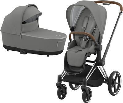 Kočárek CYBEX Priam Chrome Brown Seat Pack 2023 včetně korby, soho grey - 1