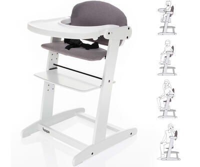 Jídelní židlička ZOPA Grow-up 2020, white/grey - 1