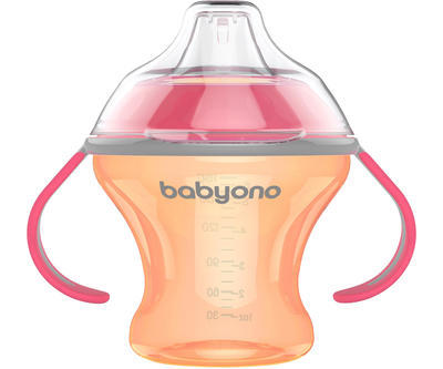 Netekoucí hrnek BABYONO Natural Nursing 180 ml 2018, oranžový - 1