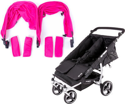 Kočárek BABY MONSTERS Easy Twin Silver Colour Pack 2020, tmavě růžový - 1