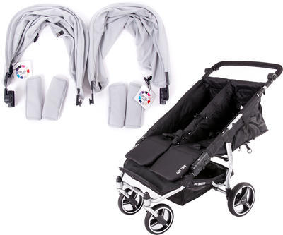 Kočárek BABY MONSTERS Easy Twin Silver Colour Pack 2020, světle šedý - 1