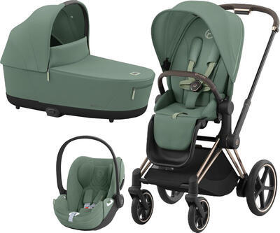 Kočárek CYBEX Set e-Priam Rosegold Seat Pack 2024 včetně Cloud T i-Size PLUS, leaf green - 1
