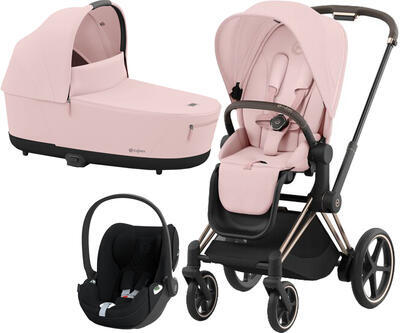 Kočárek CYBEX Set e-Priam Rosegold Seat Pack 2024 včetně Cloud T i-Size PLUS, peach pink - 1