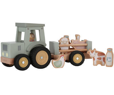 Dřevěný traktor s přívěsem LITTLE DUTCH Farma 2023 - 1