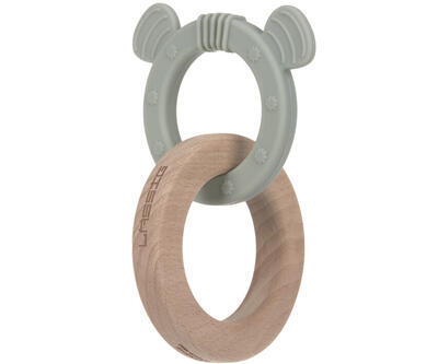 Kousátko LÄSSIG Teether Ring 2in1 Wood/Silikone Little Chums 2023, cat - 1