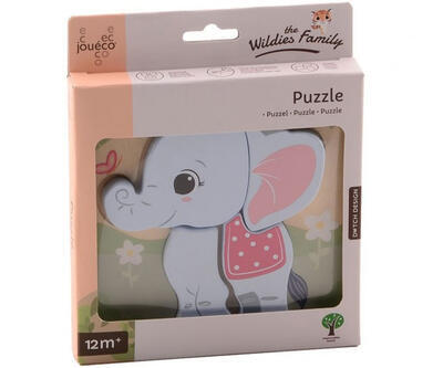 Dřevěné mini puzzle JOUÉCO The Wildies Family 12m+ 2023, elephant