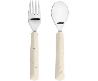 Dětský příbor LÄSSIG Cutlery with Silicone Handle 2pcs 2024, nature - 1