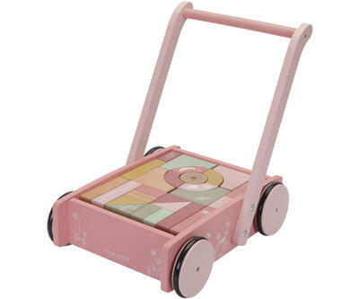 Vozíček s kostkami dřevěný LITTLE DUTCH Pink Flowers 2022 - 1