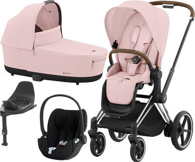 Kočárek CYBEX Set e-Priam Chrome Brown Seat Pack 2024 včetně Cloud T i-Size PLUS a báze, peach pink - 1