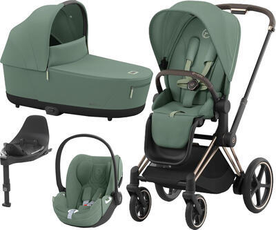 Kočárek CYBEX Set e-Priam Rosegold Seat Pack 2024 včetně Cloud T i-Size PLUS a báze, leaf green - 1