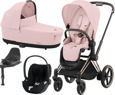 Kočárek CYBEX Set e-Priam Rosegold Seat Pack 2024 včetně Cloud T i-Size PLUS a báze, peach pink - 1