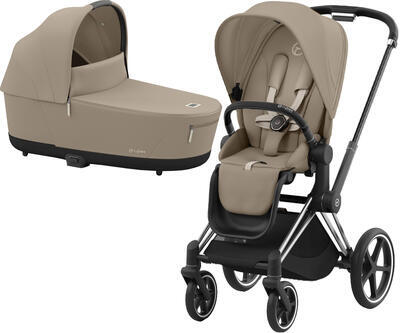 Kočárek CYBEX Priam Chrome Black Seat Pack 2024 včetně korby, cozy beige - 1