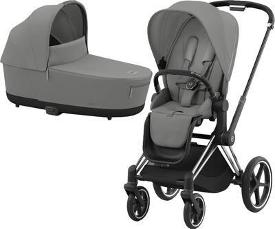Kočárek CYBEX Priam Chrome Black Seat Pack 2024 včetně korby, mirage grey - 1
