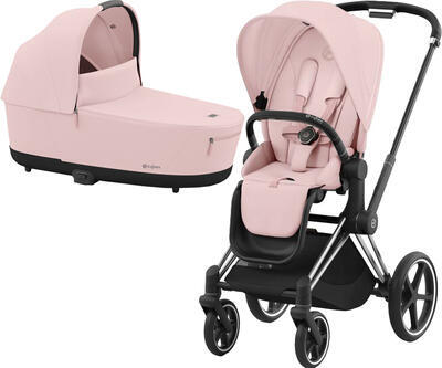 Kočárek CYBEX Priam Chrome Black Seat Pack 2024 včetně korby, peach pink - 1