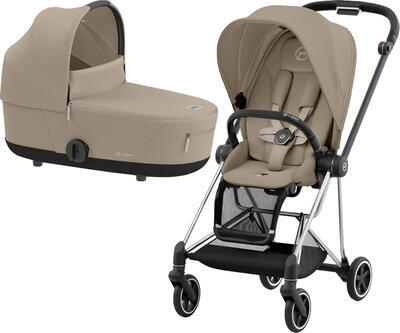 Kočárek CYBEX Mios Chrome Black Seat Pack 2024 včetně korby, cozy beige - 1