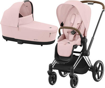Kočárek CYBEX Priam Chrome Brown Seat Pack 2024 včetně korby, peach pink - 1