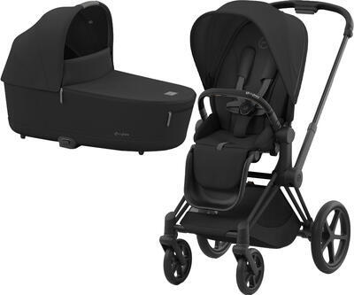 Kočárek CYBEX Priam Matt Black Seat Pack 2023 včetně korby - 1