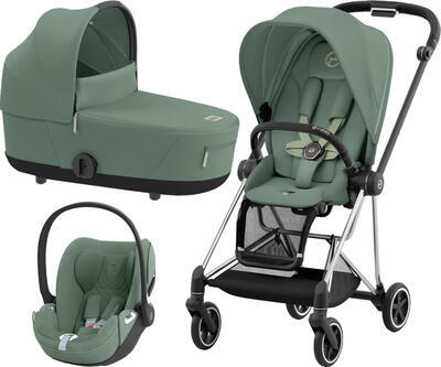 Kočárek CYBEX Set Mios Chrome Black Seat Pack 2024 včetně Cloud T i-Size PLUS, leaf green - 1