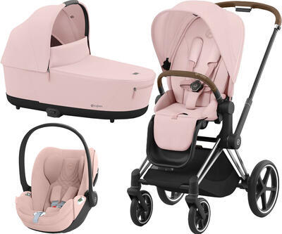 Kočárek CYBEX Set Priam Chrome Brown Seat Pack 2024 včetně Cloud T i-Size PLUS, peach pink - 1