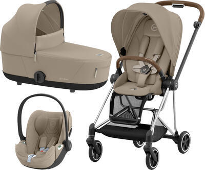 Kočárek CYBEX Set Mios Chrome Brown Seat Pack 2024 včetně Cloud T i-Size PLUS, cozy beige - 1