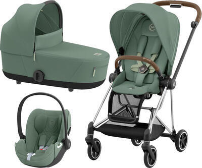 Kočárek CYBEX Set Mios Chrome Brown Seat Pack 2024 včetně Cloud T i-Size PLUS, leaf green - 1