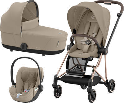 Kočárek CYBEX Set Mios Rosegold Seat Pack 2024 včetně Cloud T i-Size PLUS, cozy beige - 1