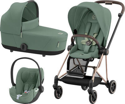 Kočárek CYBEX Set Mios Rosegold Seat Pack 2024 včetně Cloud T i-Size PLUS, leaf green - 1