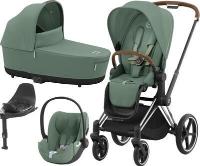 Kočárek CYBEX Set Priam Chrome Brown Seat Pack 2024 včetně Cloud T i-Size PLUS a báze T, leaf green - 1