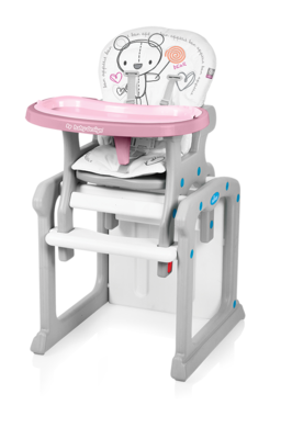 Jídelní židlička BABY DESIGN Candy 2016, 08 růžová