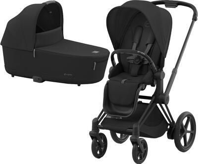 Kočárek CYBEX e-Priam Matt Black Seat Pack 2024 včetně korby, sepia black - 1