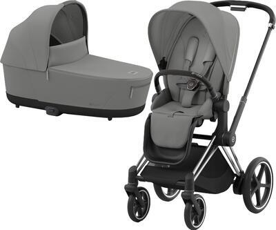 Kočárek CYBEX e-Priam Chrome Black Seat Pack 2024 včetně korby, mirage grey - 1
