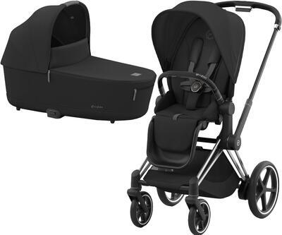 Kočárek CYBEX e-Priam Chrome Black Seat Pack 2024 včetně korby, sepia black - 1