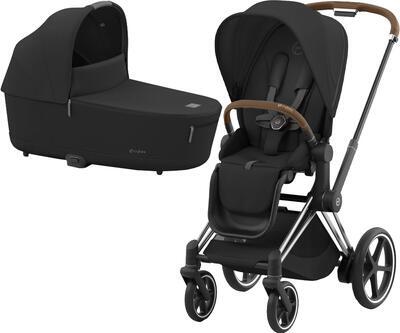 Kočárek CYBEX e-Priam Chrome Brown Seat Pack 2024 včetně korby, sepia black - 1