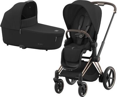 Kočárek CYBEX e-Priam Rosegold Seat Pack 2024 včetně korby, sepia black - 1