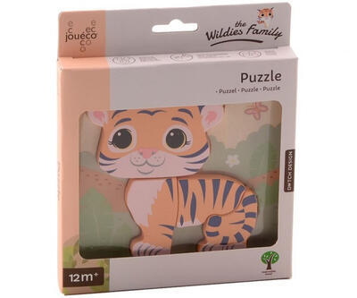 Dřevěné mini puzzle JOUÉCO The Wildies Family 12m+ 2023, tiger