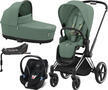 Kočárek CYBEX Set Priam Chrome Black Seat Pack 2024 ZDARMA Aton 5 a Base 2-fix, leaf green - 1/7